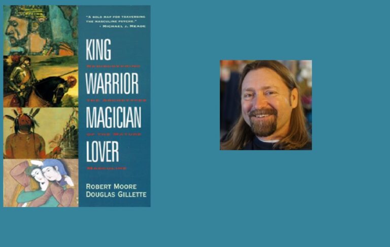 Image of Book Titled, King, Warrior, Magician, Lover by Robert Moore and Douglas Gillette and and Image of Jim Taylor (presertor at Jan. 2025 Men's Retreat)