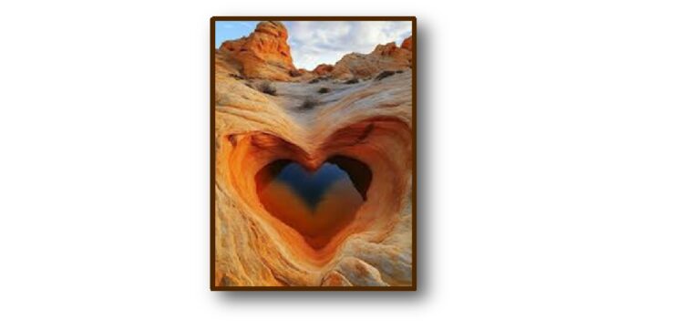 Mesa landscape with image of a heart formed into the rock